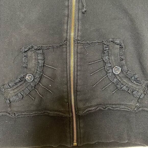 Hard Rock Hotel Biloxi Distressed Black w/ Roses & Crown Hoodie - Picture 6 of 8